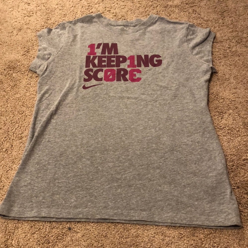 Gray Nike workout top